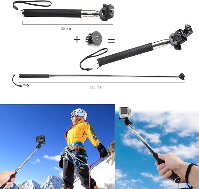 Accessories Kit for GoPro Hero 13 12 11 10 9 8 Max 7 6 5 4 Black GoPro 2018 Session Fusion Silver White Insta360 DJI SJCAM APEMAN AKASO and Others Action Cameras (28in1) - Image 7