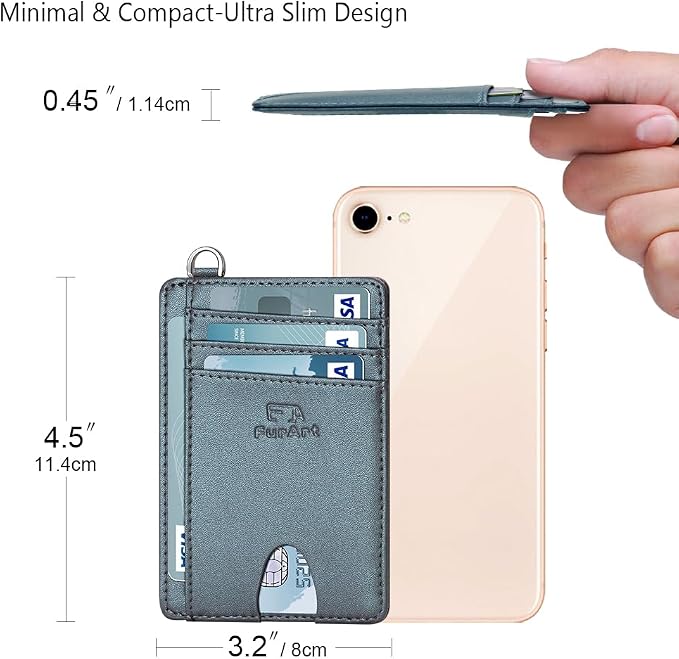 FurArt Slim Minimalist Wallet RFID Credit Card Holder for Men | slim minimalist compact rfid id window thin - Image 7