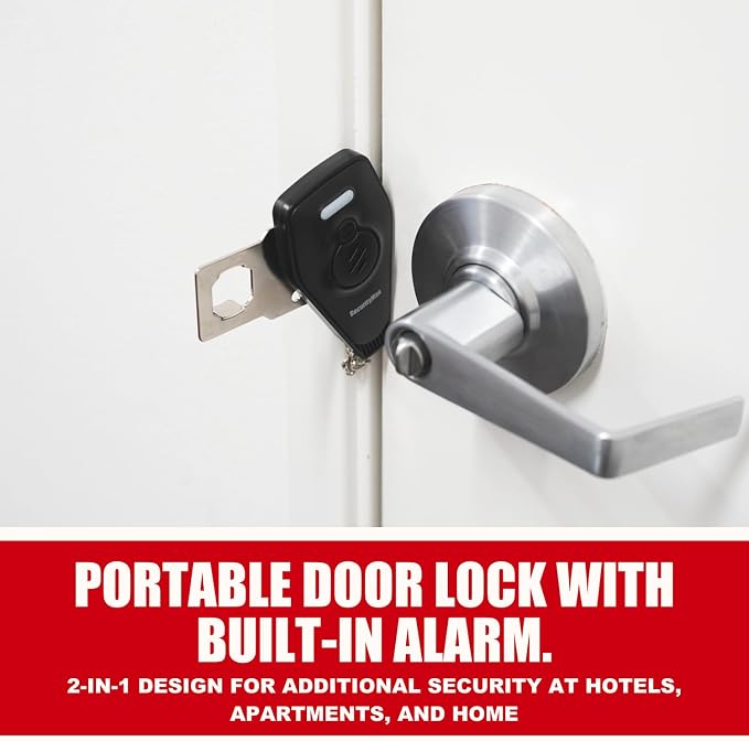 Door Security Bar & Portable Door Lock with Alarm (White) – High-Grade Iron Door Jammer & 130dB Alarm for Home, Apartment, Hotel & Travel Safety – (Black) - Image 4