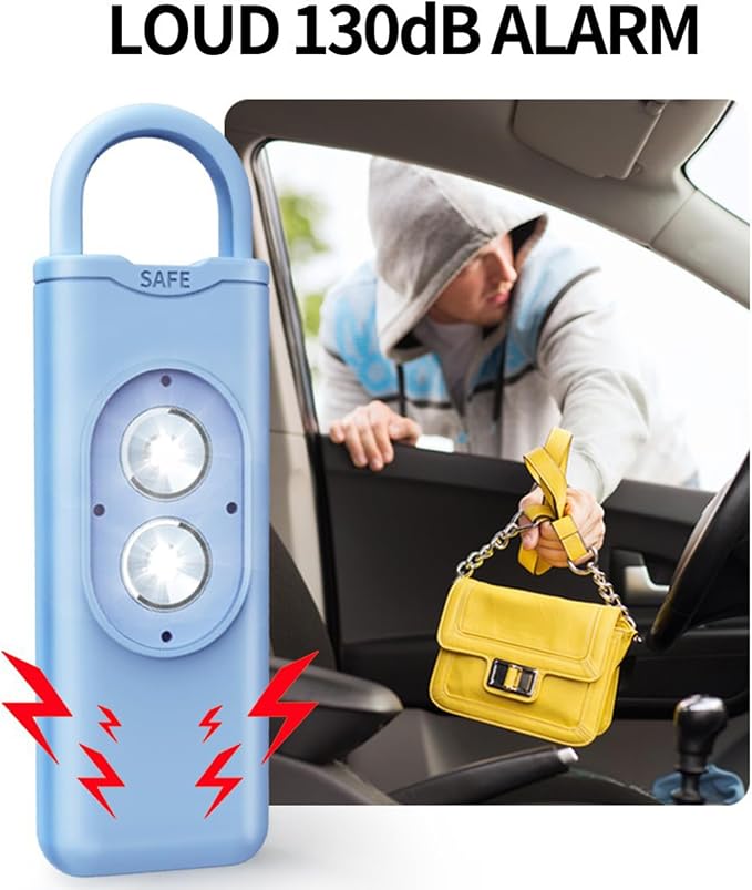 Halo-Siren Keychain, HaloSiren Personal Safety Alarm - 130db Loud Alarm Keychain with LED Strobe Light, Compact Emergency Siren (Double Flashing Lights - Purple + Copper Ring) - Image 4