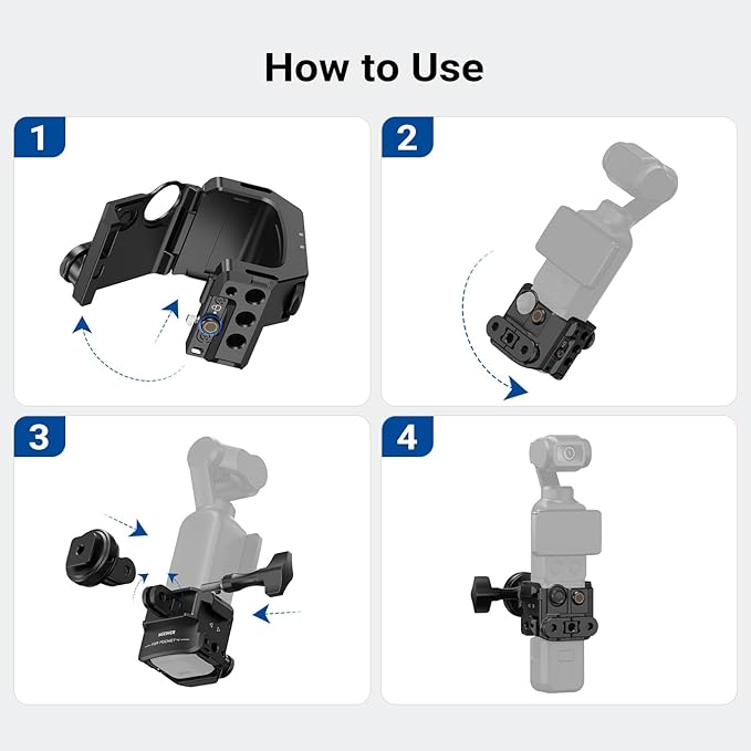 NEEWER Gimbal Camera Cage Compatible with DJI Osmo Pocket 4P (4 Pro), Pocket 4, Xtra Muse, Protective Action Camera Video Rig, Cold Shoe Mount Photography Accessories, No Assembly Needed, AC069 - Image 5