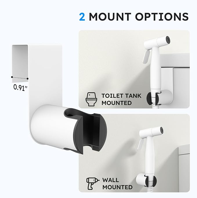 Arofa Handheld Bidet Sprayer, Bidet Attachment for Toilet, Matte White | Muslim Shower Toilet, Leak-Free Bidet Hose, Tank or Wall Mount, Feminine/Baby Wash, Cloth Diaper Rinse, Easy Installation - Image 5