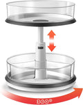 Lazy Susan Medicine Bottle Organizer for Cabinet 2 Tier Clear | 11 Inch Large Turntable for Bathroom Countertop and Pantry by Ynelyase