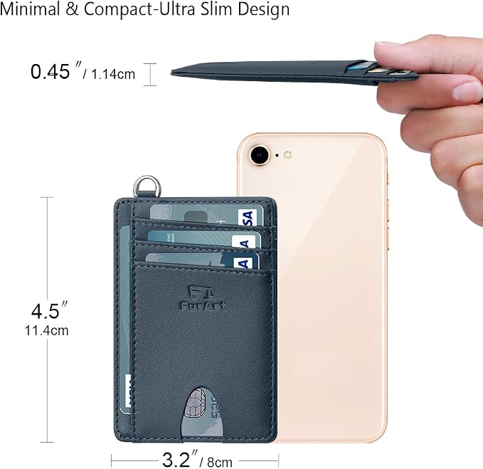 FurArt Slim Minimalist Wallet RFID Credit Card Holder for Men | slim minimalist compact rfid id window thin - Image 7