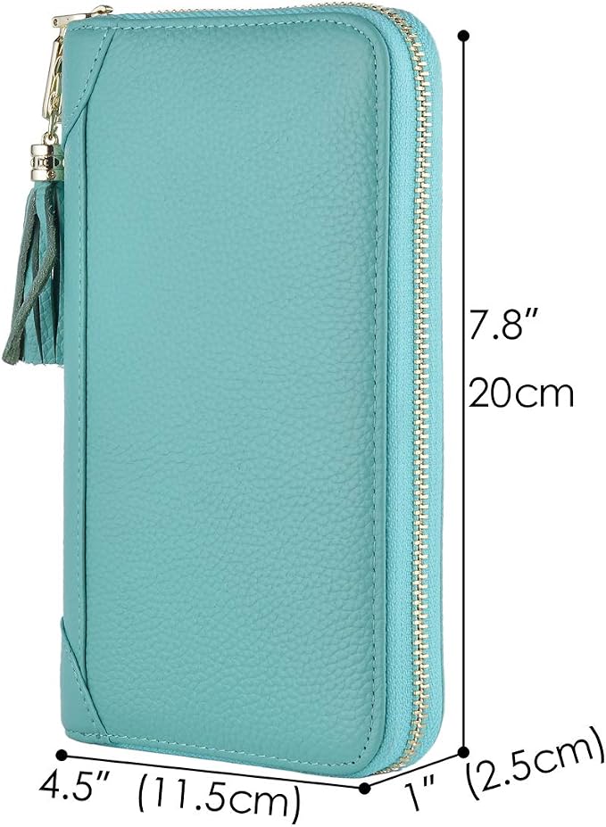 Easyoulife Credit Card Holder Wallet Womens Zipper Leather Case Purse RFID Blocking - Image 5
