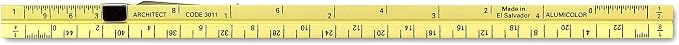 Alumicolor Aluminum Architect Pocket Scale with Clip, 6IN, Gold (Pack of 2) - Image 2