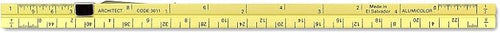 Alumicolor Aluminum Architect Pocket Scale with Clip, 6IN, Gold (Pack of 2) - Image 2