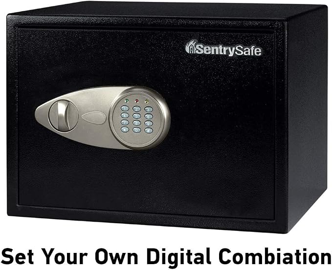 SentrySafe Black Home Safe with Shelf and Digital Keypad, Large Safe for Laptop, Documents, Money, Exterior: 10.6 x 16.9 x 14.6 Inches, X125 | Large Safe With Interior Shelf, Bolt Down Hardware and Digital Keypad, Securely Stores Laptop Computers, Char... - Image 3