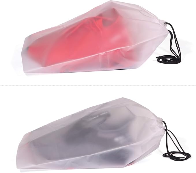 Set of 24 Portable Translucent Shoe Bags for Travel Large Clear Shoes Pouch Storage Organizer with Drawstring for Men and Women - Image 5