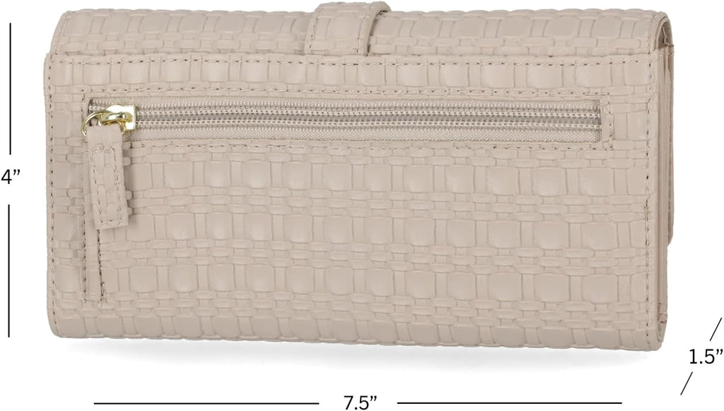 Mundi File Master Womens RFID Blocking Wallet Clutch Organizer With Change Pocket - Image 4