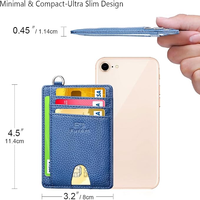 FurArt Slim Minimalist Wallet RFID Credit Card Holder for Men | slim minimalist compact rfid id window thin - Image 3