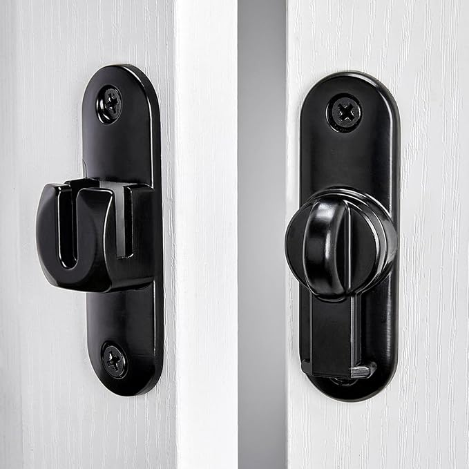 Black 90/180 Degree Sliding Door Latches,Zinc Alloy Flip Latch | Barn Door Latch,Cabinet Lock,Right Angle Door Lock,for bedroom,cabinet,drawer,Gardens,Wine Cabinet,garage,window,Pet Cage - Image 6