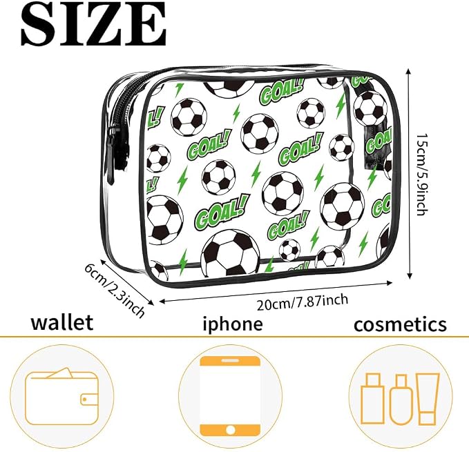 TSA Approved Toiletry Bag 2Pcs,Clear Travel Bags for Toiletries | Soccer 2Pack,Carry on Airport Airline Compliant Bag,Black - Image 2
