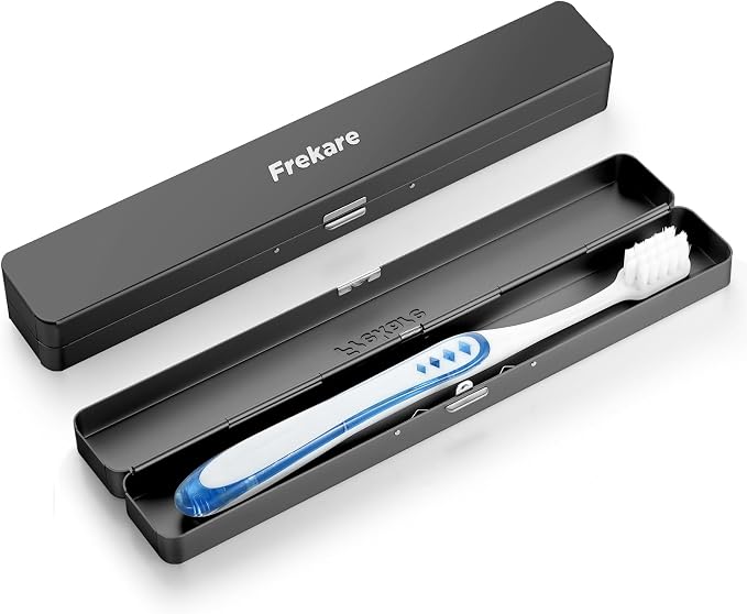 Toothbrush Travel Case Aluminum, Manual Tooth Brush Holder for Traveling | Portable Toothbrush Container for Bathroom, Camping, Business Trip, School by Frekare