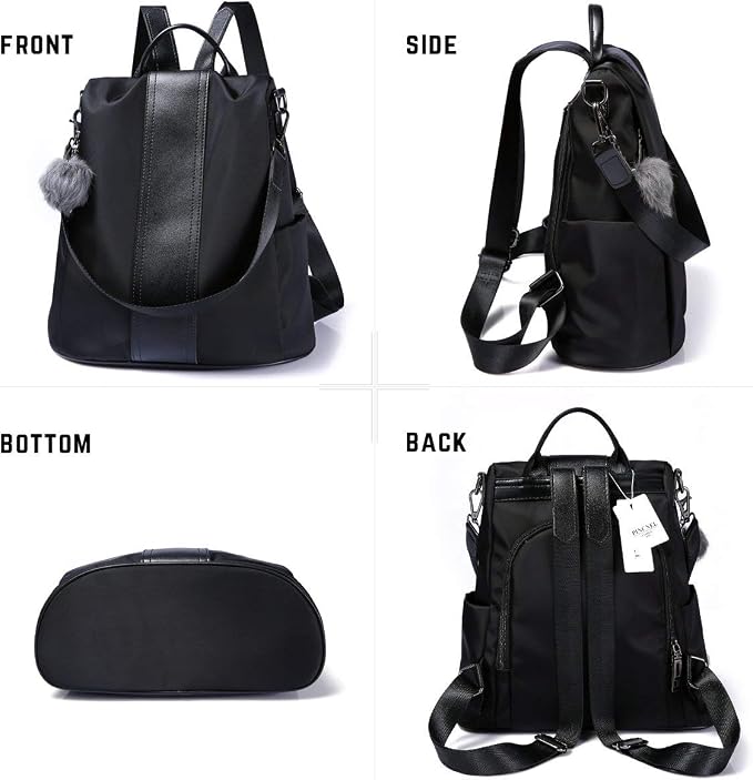 PINCNEL Women Backpack Purse Waterproof Nylon Anti-theft Rucksack Lightweight Shoulder Bag - Image 5