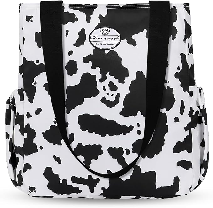 HUA ANGEL Floral Tote Bag - Casual Shoulder Bag Daily Tote Bag with Zipper Gym Travel Shopping Work Handbag for Women - Image 8