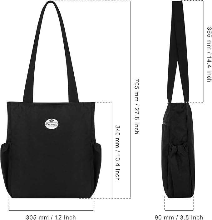 HUA ANGEL Floral Tote Bag - Casual Shoulder Bag Daily Tote Bag with Zipper Gym Travel Shopping Work Handbag for Women - Image 5
