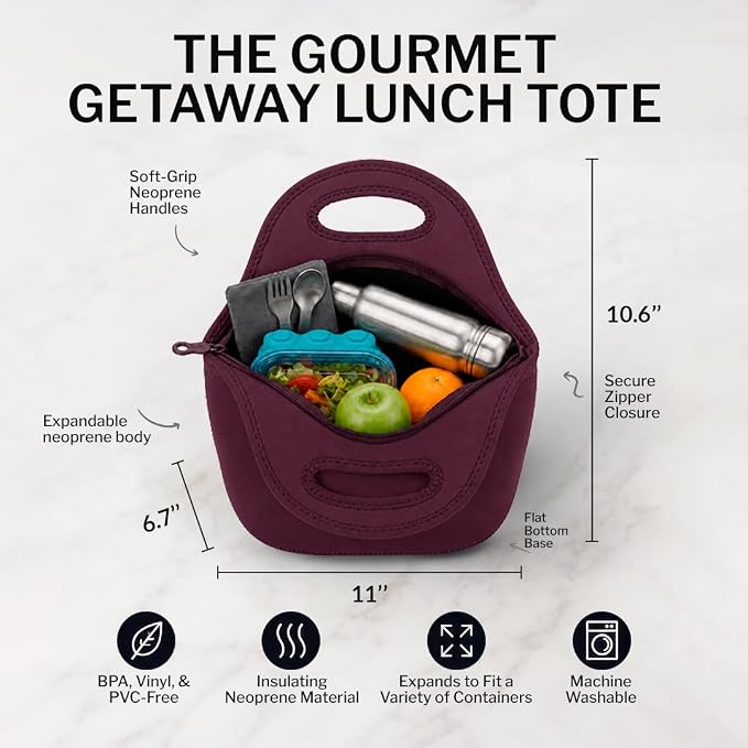 Built Gourmet Getaway Neoprene Lunch Bag - Fig Lilas - Image 2