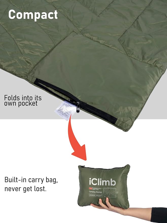 3M Thinsulate Insulation Warm Camping Blanket Ultralight Compact - Image 5