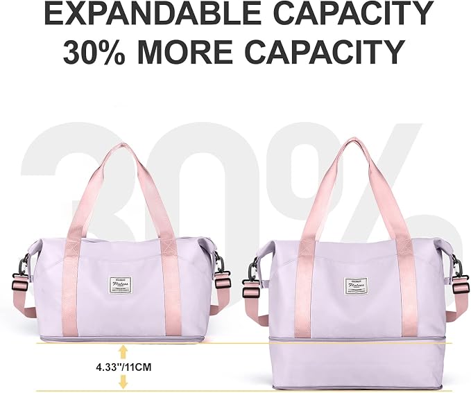 Travel Duffel Bag, Sports Tote Gym Bag, Shoulder Weekender Overnight Bag for Women - Image 6