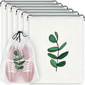 6PCS Clear Shoe Bags for Travel, Eucalyptus Leaf Pattern Travel Shoe Bags, Drawstring Shoe Travel Bags for Packing and Storage, Waterproof & Dustproof (15.7” x 11.8”) by Unknown