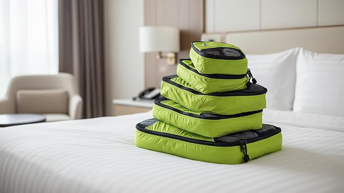 GOX Ultra Light 5 piece Packing Cubes Travel Luggage Organizer 1 Large 2 Medium 2 Small - Image 2