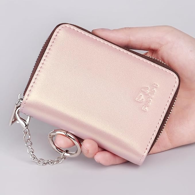 FurArt Zipper Wallet Women RFID Credit Card Holder keychain Wallet | ID Window RFID Blocking Compact Small business 15/16 slots - Image 4
