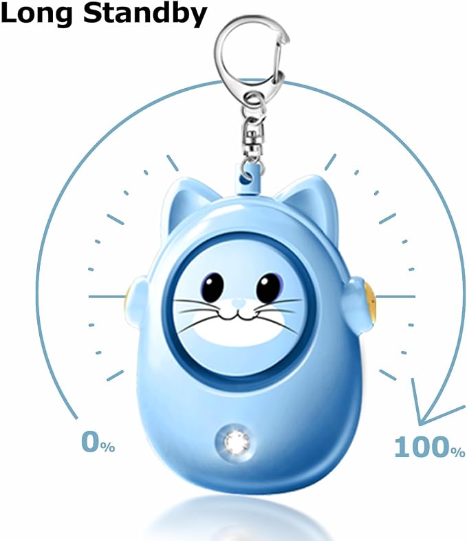 Personal Alarms for Women – 130dB Loud Siren, Safety Keychain with LED Light, Cute Cat Design Security Device for Women, Children, Elderly - Image 6