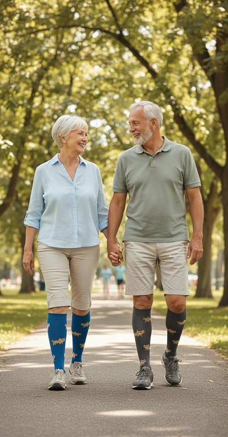 5/6 Pairs Graduated Compression Socks for Women&Men 20-30mmhg Knee High Socks Travel Hiking Running Stocking - Image 4