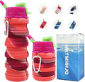 Silicone Collapsible Water Bottles, 16oz 500ml Portable Foldable Expandable Water Bottle Sports Cups, Leak Proof Reusable BPA Free, for Outdoor Activities Travel(Orange) by WATMHHJQ