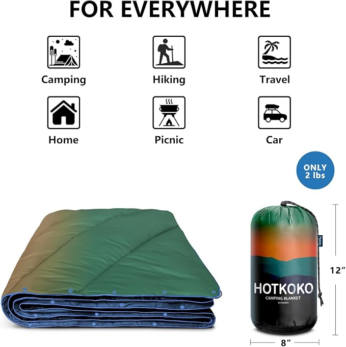 Puffy Camping Blanket,Large Camp Blanket Outdoor Camping Quilt Waterproof | Lightweight Printed Warm Packable Down Alternative Blanket for Camping,Traveling, Stadium, Hiking, Picnics - Image 7