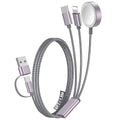 1Pack Travel Essentials for Apple Watch Charger,3-in-2 Multi Charging Cable | Cruise Vacation Camping Essentials for iPhone Charger,Type C/Lightning for iWatch,iPhone 17-12,Xbox Series X&S-6FT Gray by Accessoriesforphoneandelectricproducts
