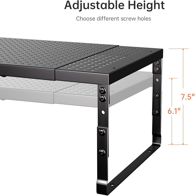 Cabinet Shelf,Expandable Adjustable Stackable Kitchen Organizer,for cabinets, Kitchens, countertops, bathrooms Shelf Organizer(3Packs/Black,Large) - Image 4