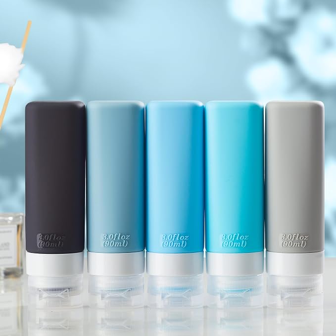 INSFIT Travel Bottles for Toiletries, TSA Approved 3oz Travel Size Toiletries, BPA Free Leak Proof Squeezable Silicone Tubes Travel Essentials for Shampoo Conditioner Lotion Soap - Image 7