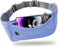 Slim Running Belt for Women Men,Runners Fanny Pack Phone Holder,Money Belt,Running Gear Accessories,with 3 Pockets.(Blue) by Unknown