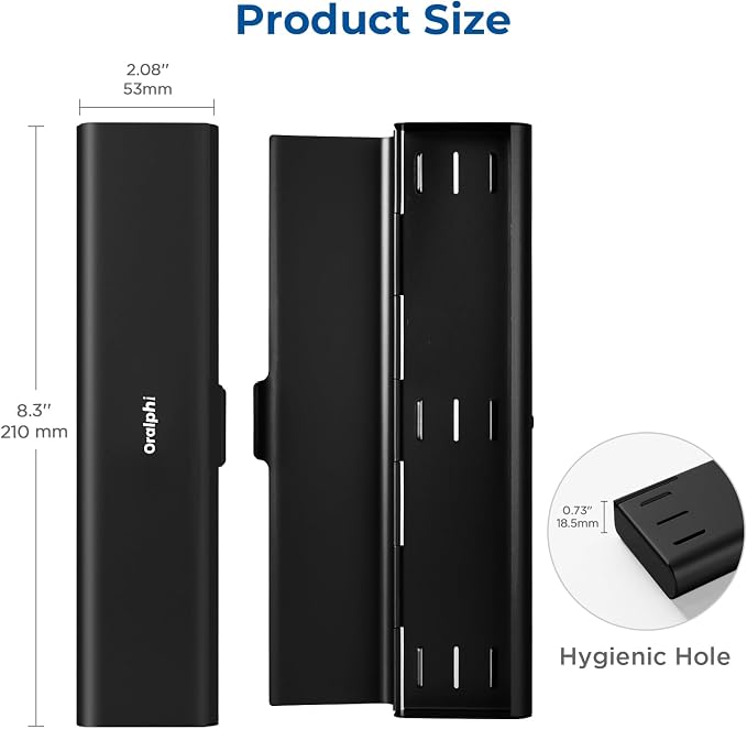 Wider Aluminum Toothbrush Travel Case, Portable Travel Toothbrush Holder, Durable Manual Toothbrush Box Container for Traveling, Bathroom, Camping, Business Trip, Black - Image 5