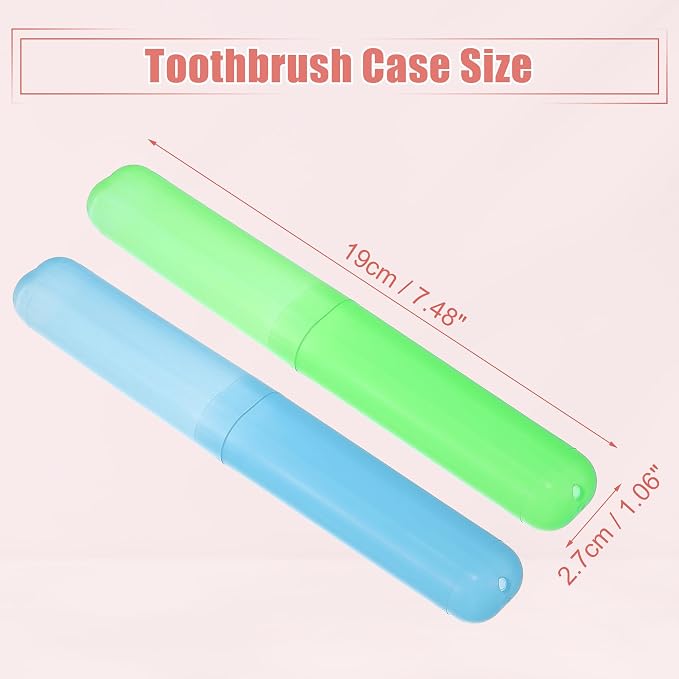 VOCOSTE 2Pcs Travel Toothbrush Case, Blue&Green | Moisture-Proof Keeps Brush Fresh, Compact for Tight Bags, 2-Pack for Sharing, Essential for Couples - Image 4