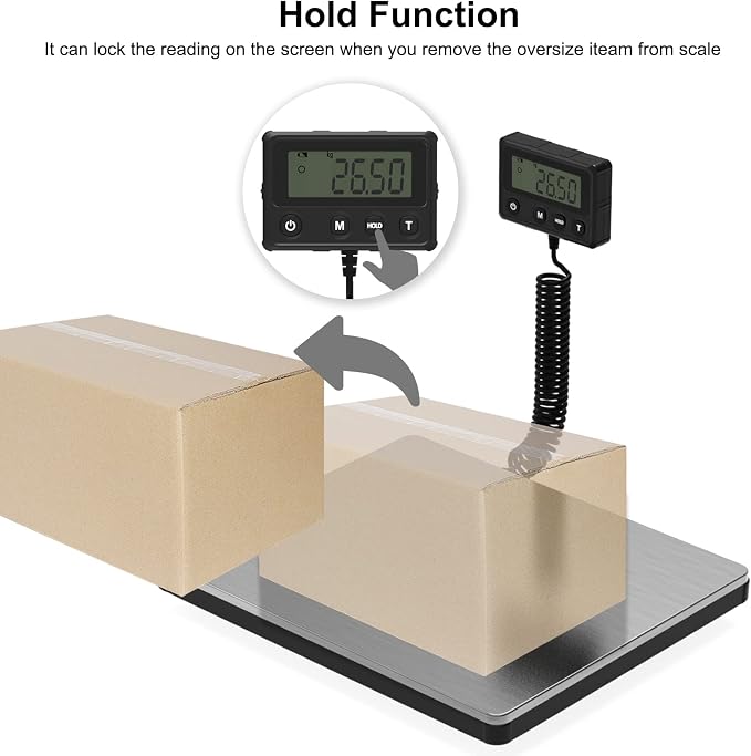 Shipping Scale 440lb, Digital Postal Scale with Hold and Tare Funtion | Postage Scale for Packages Luggage Post Office Warehouse, Battery and Tape-c Power - Image 4