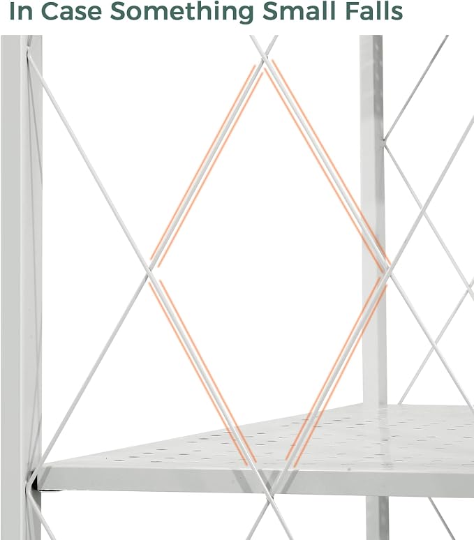 DEANIC 5-Shelf Folding Bookcase with Wheels, Rolling Bookshelf Heavy Duty Storage Shelves, Freestanding Metal Wire Shelving Unit for Living Room, Office, Kitchen, Basement, Pantry (Grey) - Image 9