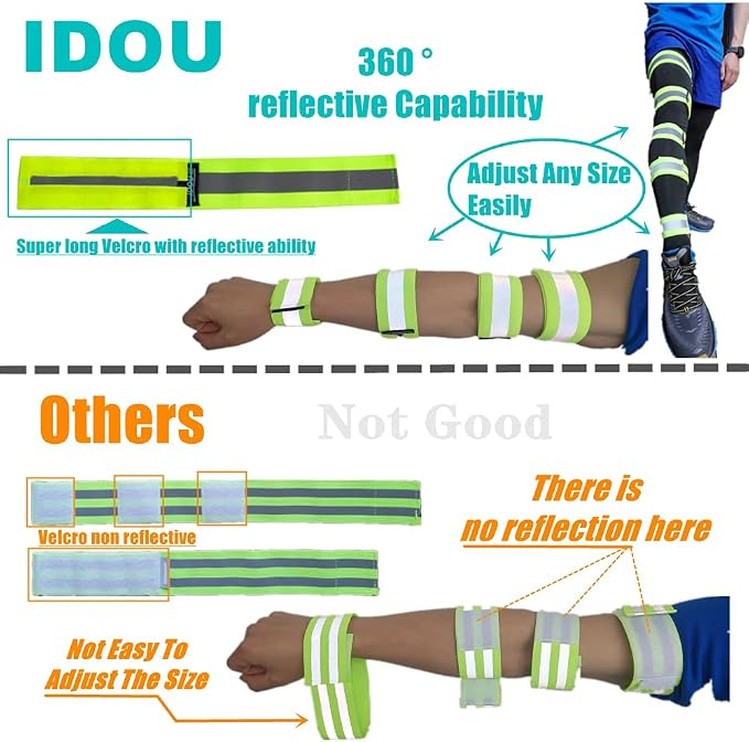 Reflective Running Gear,Reflective Bands for Arm/Wrist/Ankle/Leg,Biking Accessories for Women and Men - Image 5