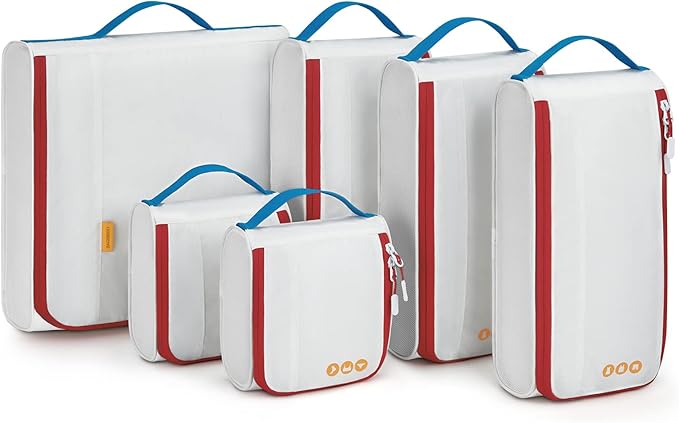BAGSMART Keep Shape Packing Cubes for Travel, 6 Set Travel Cubes for Packing, Lightweight Suitcase Organizer Bags Set for Travel Essentials by BAGSMART