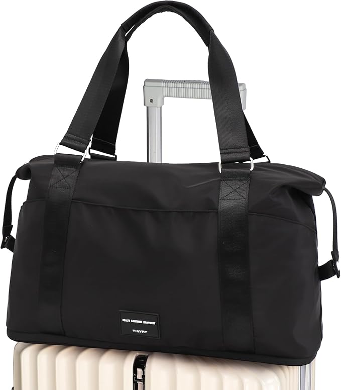 TINYAT Foldable Travel Duffle Bag Expandable Personal Item Travel Bag,32L | Expandable Gym Bag for Women Weekender Carry On Overnight Tote Large Capacity Portable Luggage Bag - Image 9