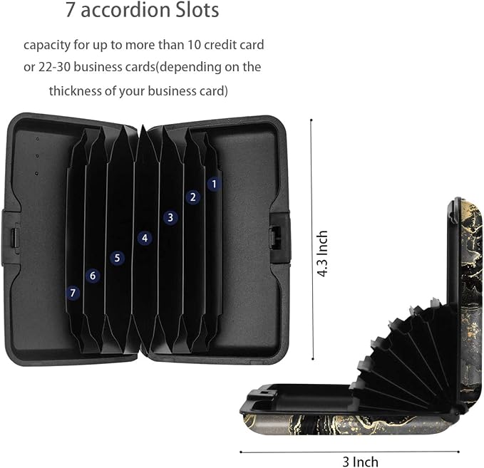 Coco Rossi Credit Card Holder RFID Aluminum Small Mini Wallet Women | Metal Wallet, Business Cards Holder, ID Case, Slim Sleeves, Womens Girls Gift, Carry Proof Wallets for Travel, Black Marble - Image 5