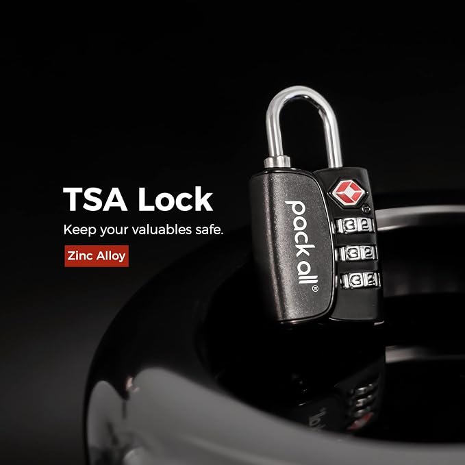 pack all TSA Approved Travel Luggage Locks, Resettable 3-Digit Code | Open Alert Indicator, Zinc Alloy Body, Clear Number Dials, For Suitcase, Toolbox, Backpack, 4 Pack - Image 2
