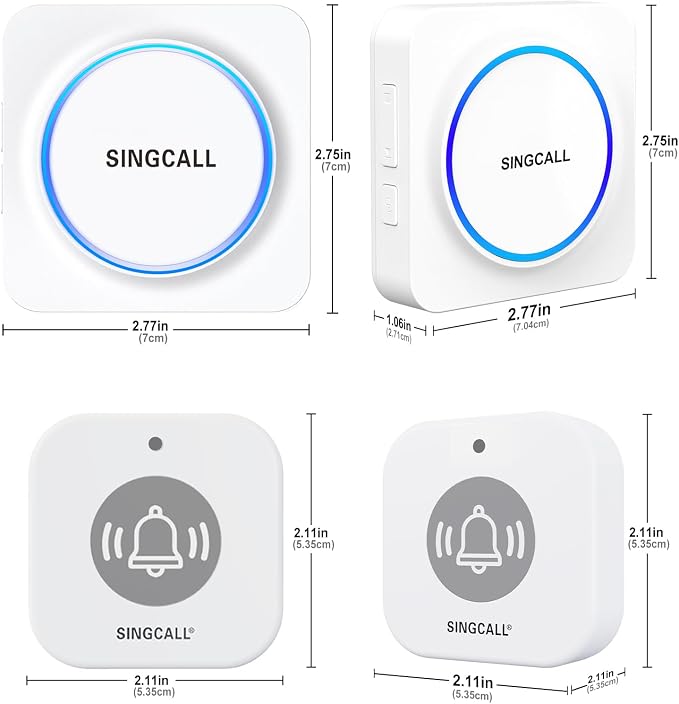 Wireless Portable Caregiver Pager Panic Emergency Call Button | Personal Alarm for Elderly/Kids/Pregnant/Patients, Detachable Lanyard, 2-Pack Alert Bells, Can't Be Used Alone - Image 7