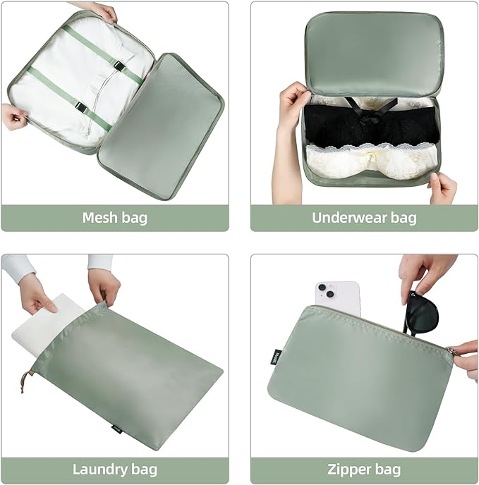 BAGAIL 6 Set/8 Set/10 Set Packing Cubes Various Sizes Packing Organizer for Travel Accessories Luggage Carry On Suitcase - Image 6