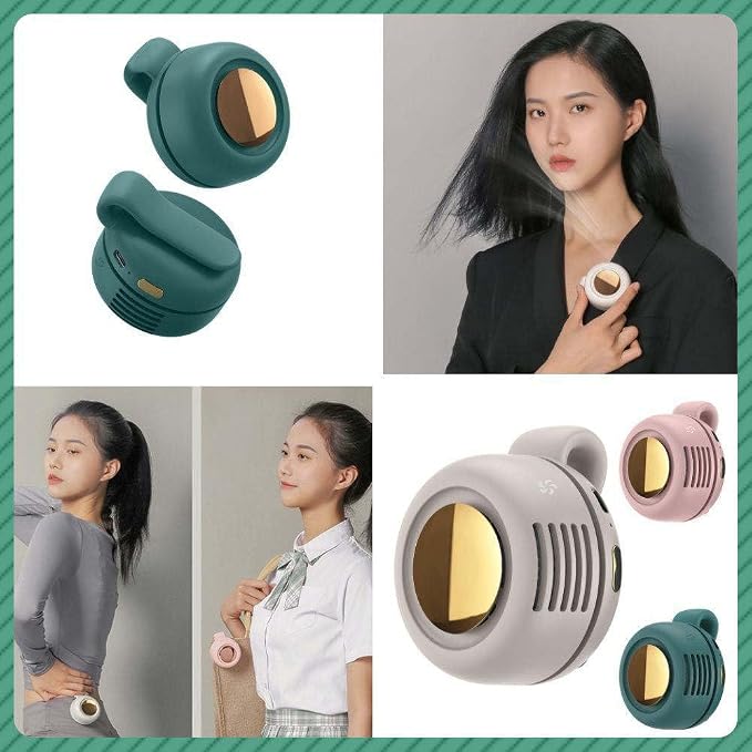 Portable Clip-On Fan for Stroller, Desk & Outdoor Use – USB Rechargeable, 3-Speed Bladeless Design, Ultra Quiet, 360° Rotation – Perfect for Sports, Travel, Camping, Office | Green - Image 3