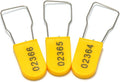100pcs Security Metal Wire Padlocks, Plastic Security Seals Disposable Anti-Tamper Tag Locks with Numbered Anti Tamper Tag Hasps (Yellow, 100pcs) by Rasunkae