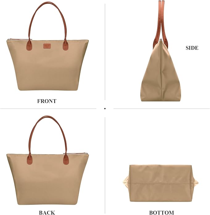 GAYI URBAN Nylon Tote Bag for Women, Large Foldable Weekend Hobo Purses for Women, Shoulder Tote Handbags with Zipper | Nylon - Image 3