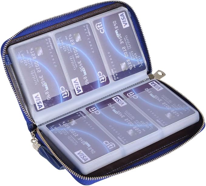 Easyoulife Credit Card Holder Wallet Womens Zipper Leather Case Purse RFID Blocking - Image 4